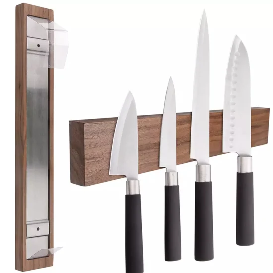 12 14 16 Zoll Küche Wandmontierter magnetischer Messerhalter aus Holz